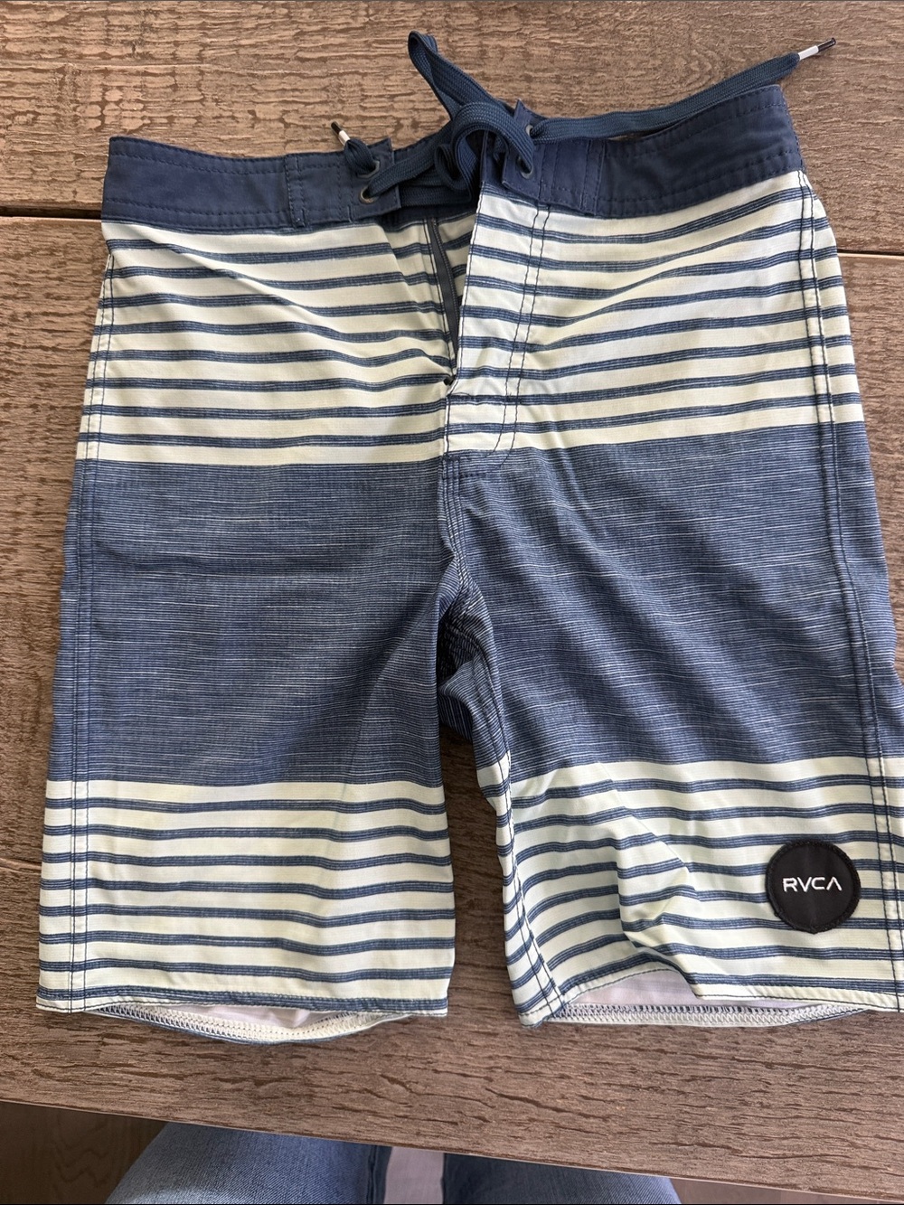 RVCA Navy and Cream Striped Boy’s Hybrid Shorts